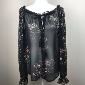 ASTR The Label Sheer Floral Top Size XS